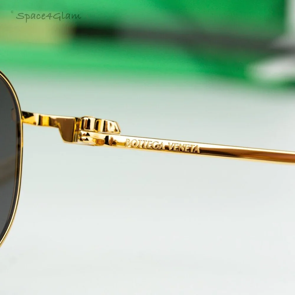 BRAND NEW Bottega Veneta BV1301S 001 Gold Grey Split Panthos Unisex Sunglasses - Picture 7 of 11